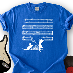 Cat Music Sheet T-Shirt