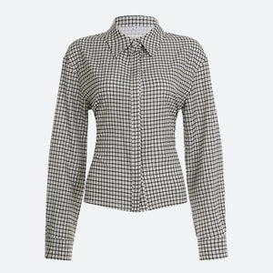 Back Tie Plaid Shirt