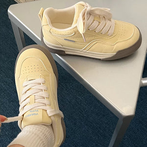 Pastel Yellow Aesthetic Sneakers