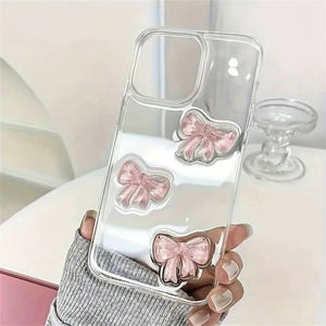 Pink Bows Clear iPhone Case