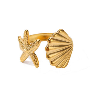 Shell and Starfish Ring
