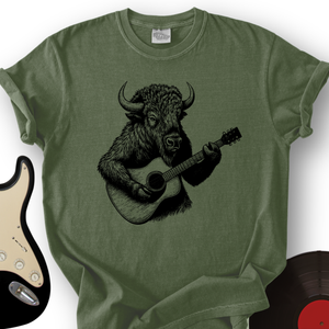 Bison Playing Guitar T-Shirt