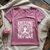 Knitting Not War Lady V-neck