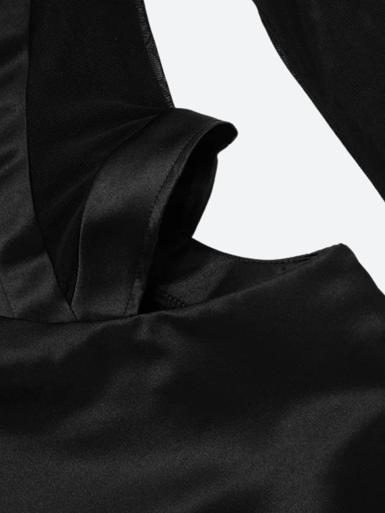 Baddie Cut Out Sheer Mini Dress