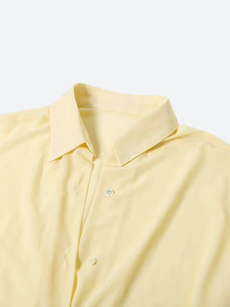 Butter Yellow Shirt & Mini Skirt Two Piece Set