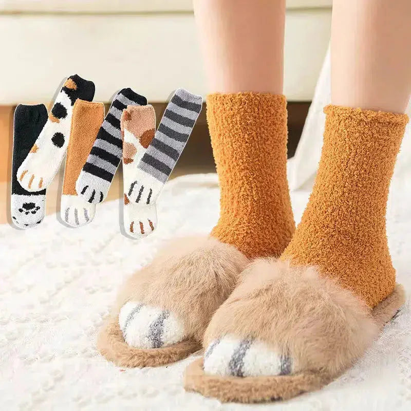 Cat Paw Plush Socks