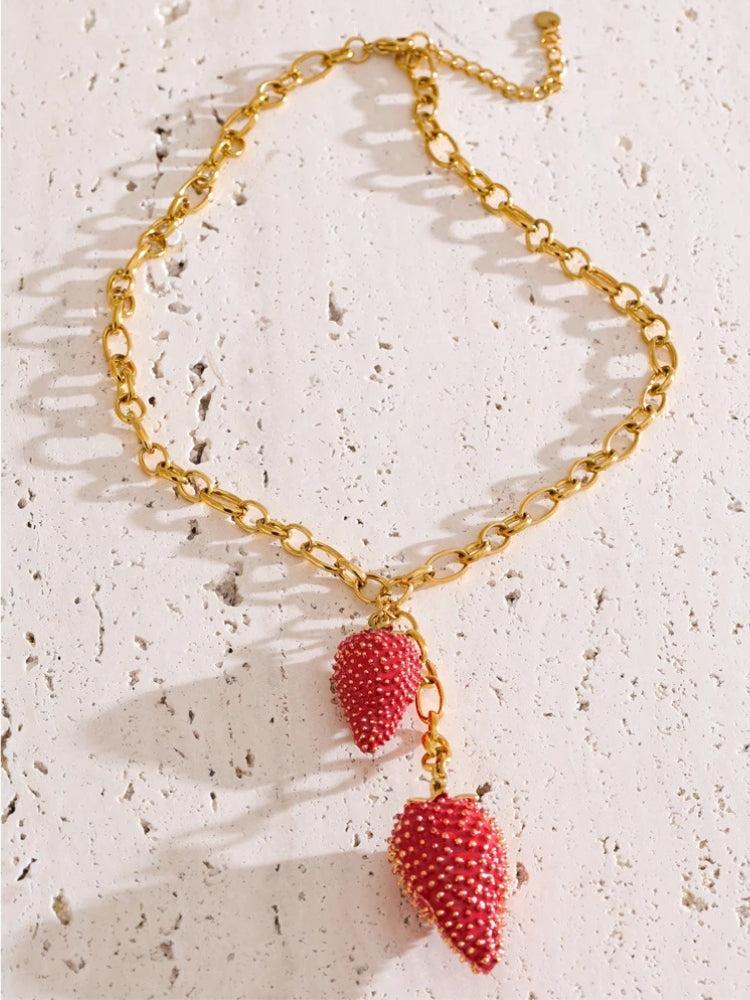 Coquette Strawberry Necklace