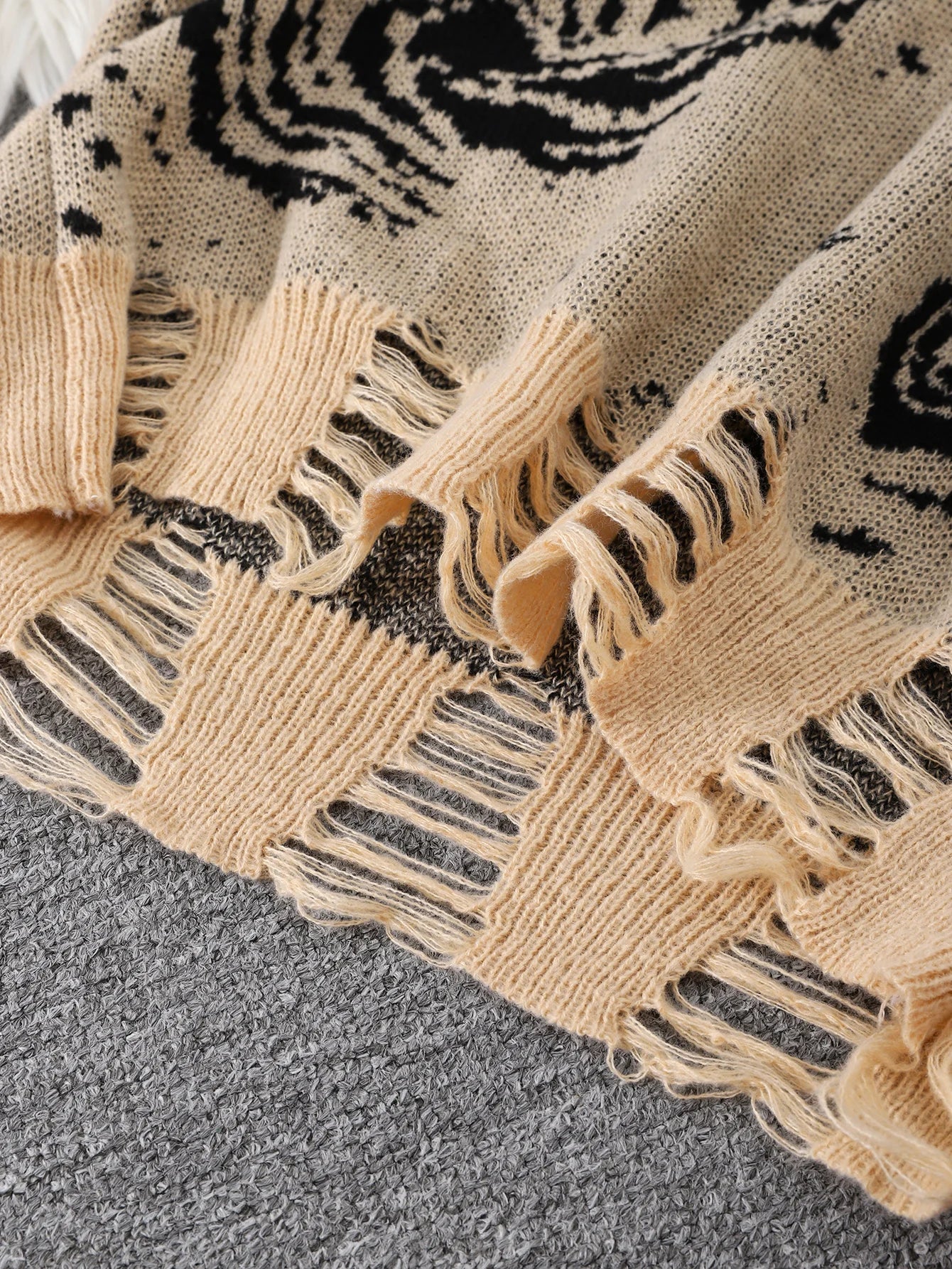 Distressed Pullover Sweater