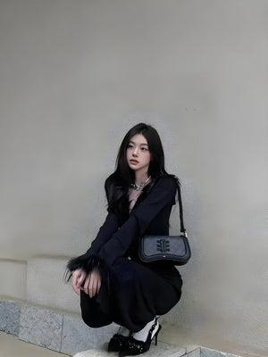 Faux Fur Trim Cardigan