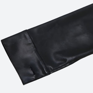 Faux Leather Cropped Jacket