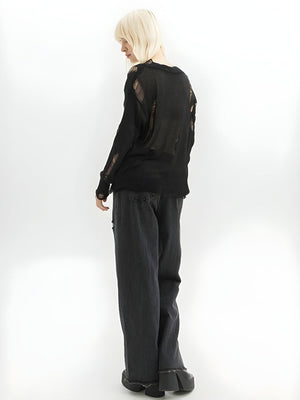 Grunge Cross Zip-Up Jeans