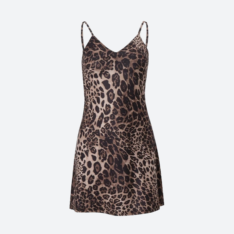 Leopard Backless Mini Dress