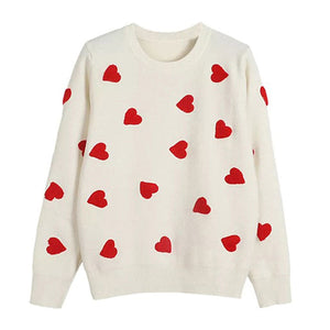 Vintage Red Hearts Sweater