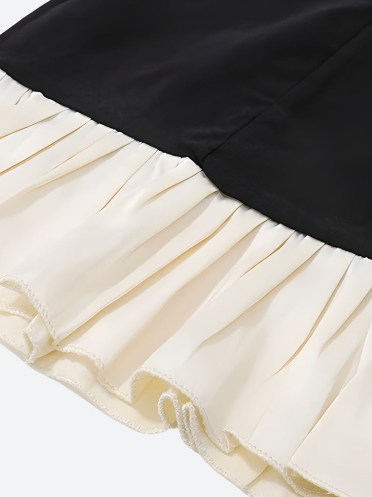 Pleated Hem Mini Dress