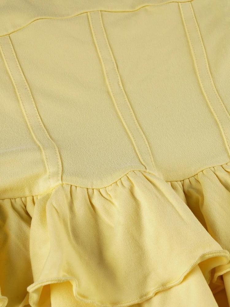 Ruffled Halter Mini Dress