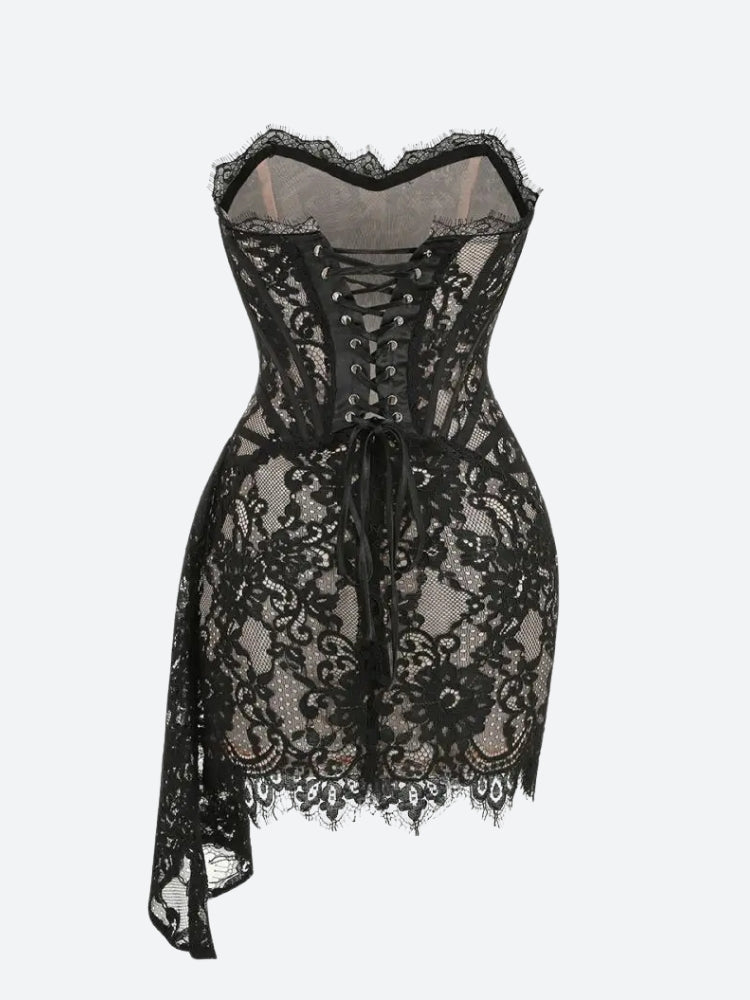 Strapless Lace Mini Dress