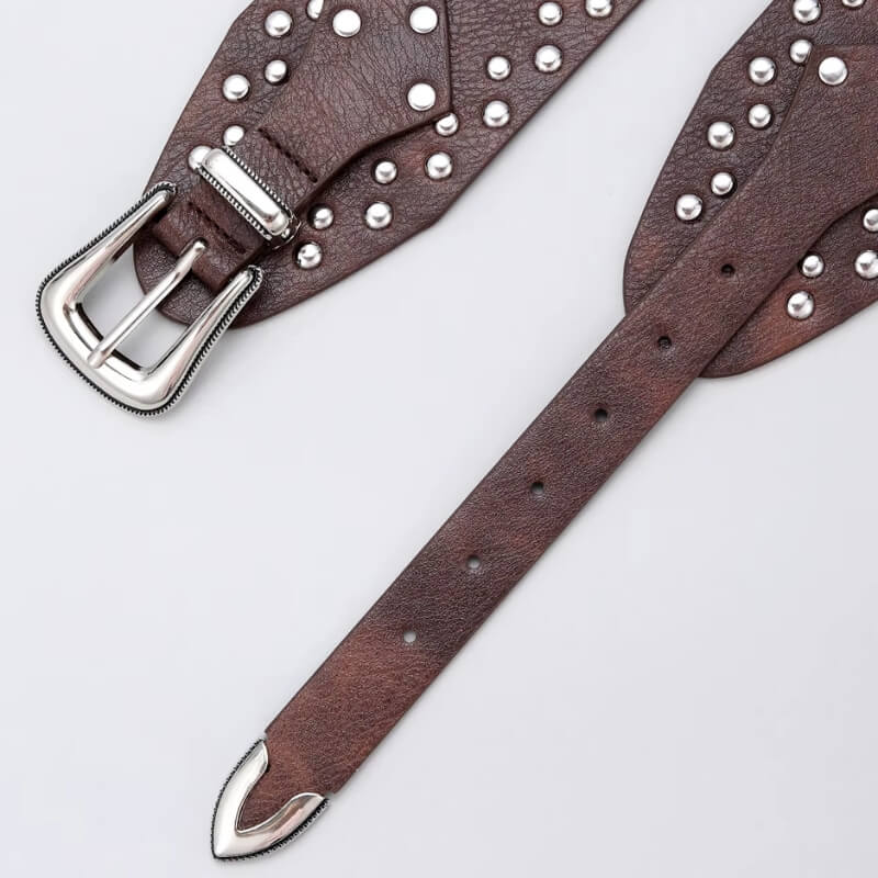 Wide Studded Western Belt