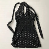 Y2K Halter Neck Polka Dot Top