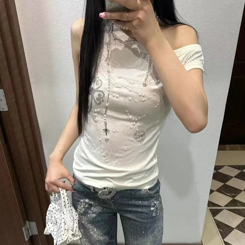 Y2K One Shoulder Top