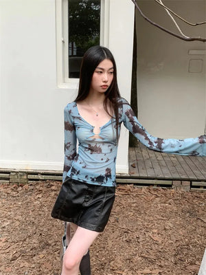 Y2K Tie Dye Sheer Tee