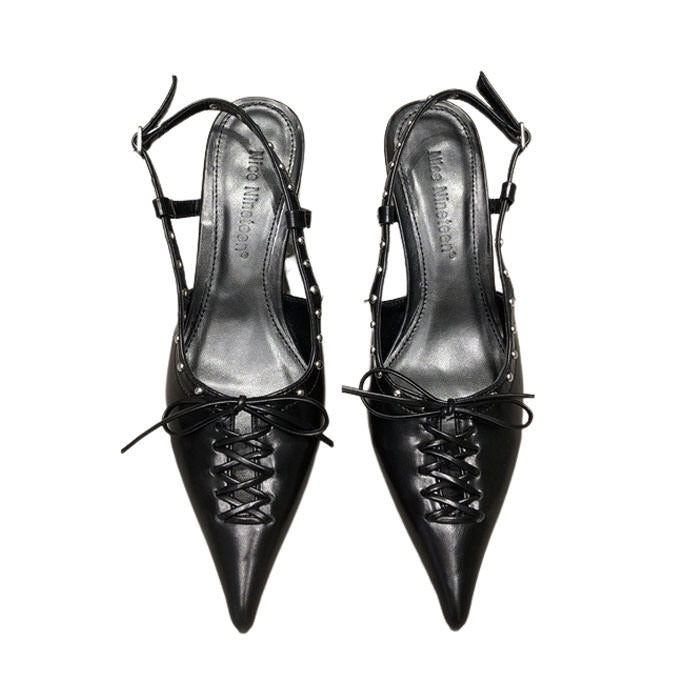 Old Money Aesthetic Lace Up Mules