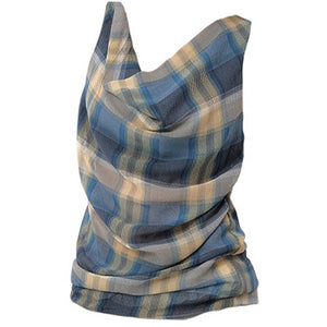 Aesthetic Plaid Draped Tank