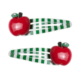 Apple Striped Hair Clips