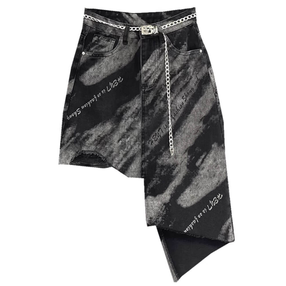 Grunge Aesthetic Asymmetric Skirt