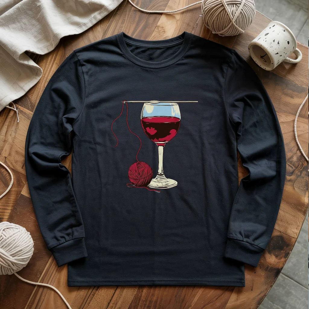 Wine And Yarn Long Sleeve T-shirt