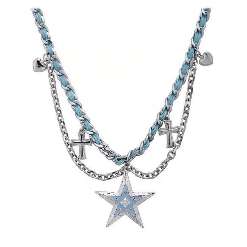 Blue Star Choker Necklace