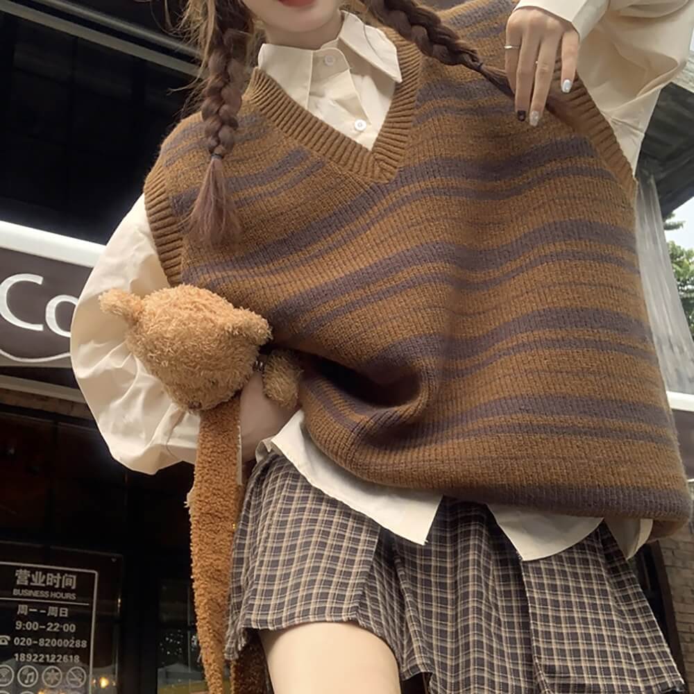 Coffee Break Striped Vest