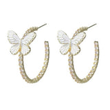 Butterfly Crystal Hoop Earrings
