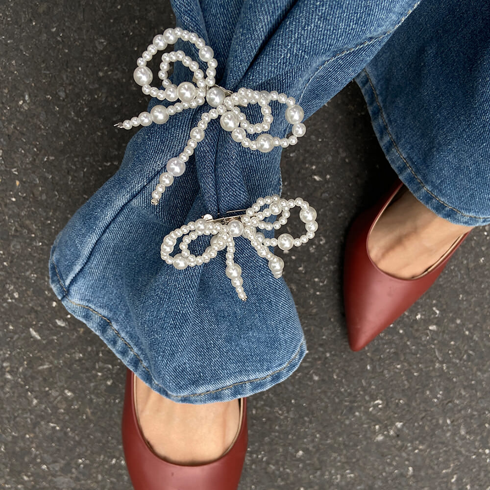 Coquette Pearl Bow Brooch Set