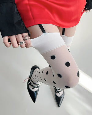 Coquette Polka Dot Suspender Tights