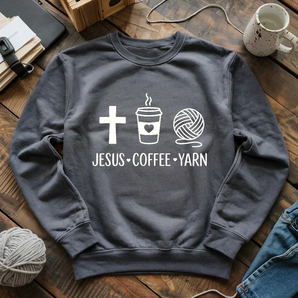 Jesus, Coffee and Yarn Sweatshirt
