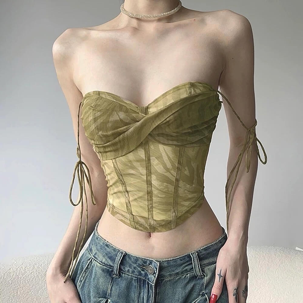 Fairycore Mesh Bustier Top