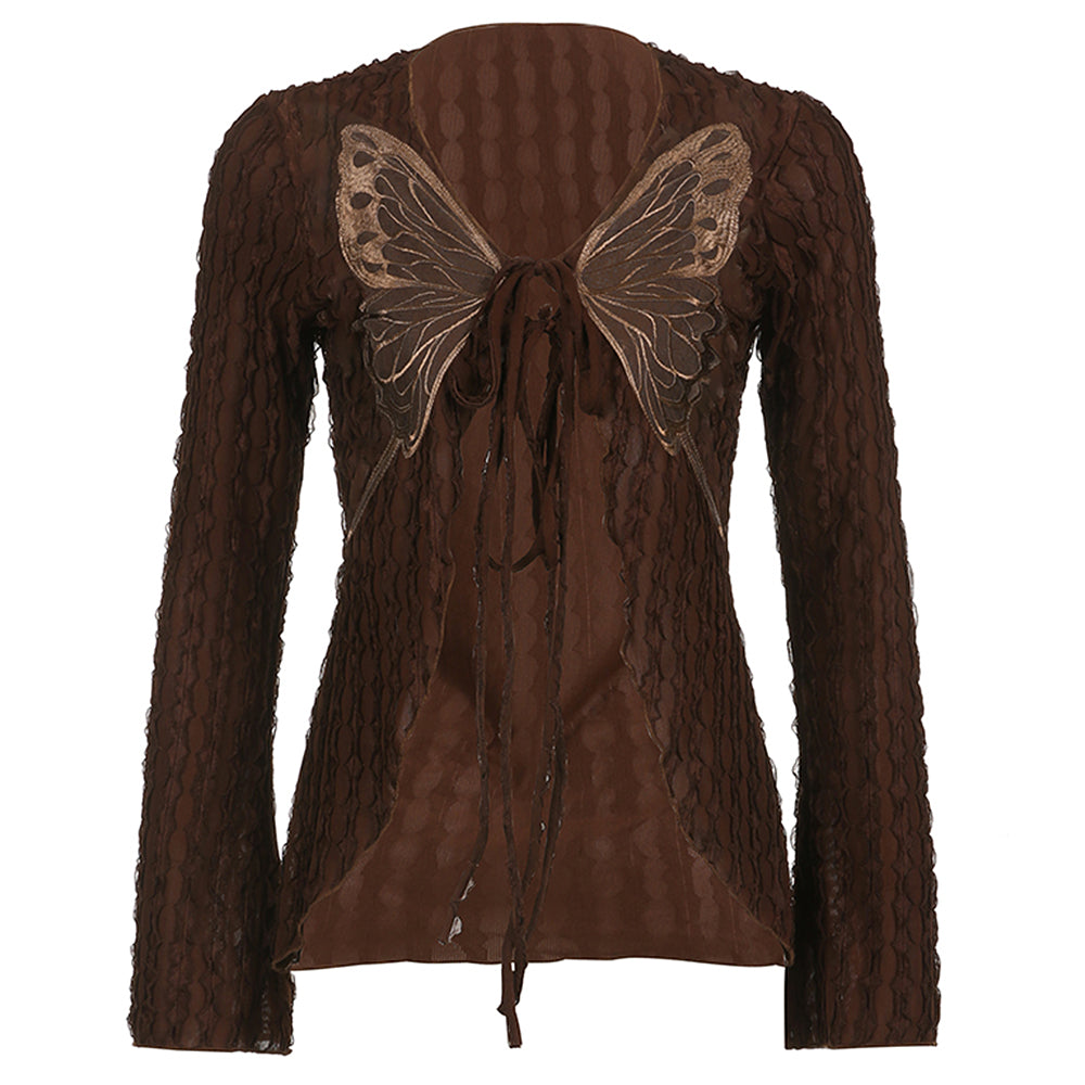 Fairy Grunge Butterfly Long Sleeve Top