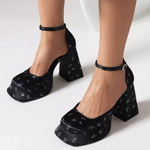 Gardens in Bloom Mary Jane Platform Heels