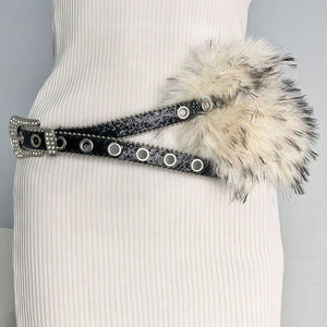 Frost Queen Y2K Fur Belt