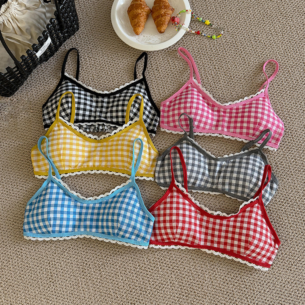 Gingham Picnic Ruffle Bra Top