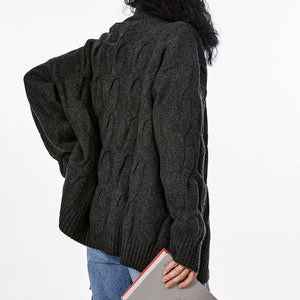 Grandpa Style Cable Knit Zip Jumper