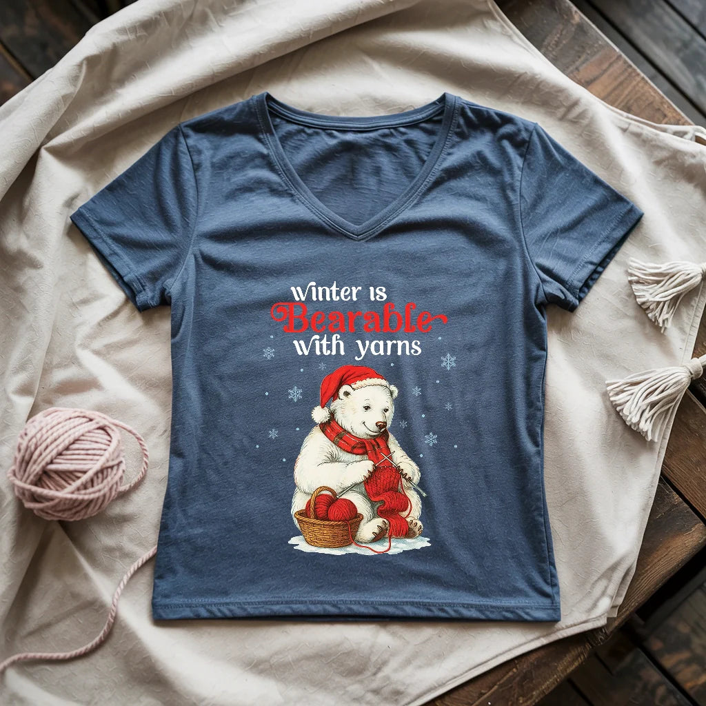 Bearable With Yarns Lady V-neck
