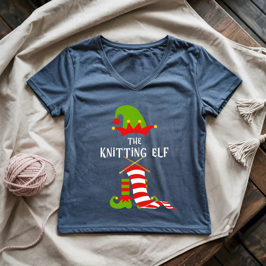 The Knitting Elf Lady V-neck