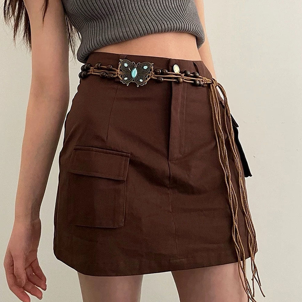 Indie Aesthetic Butterfly Beaded Belt