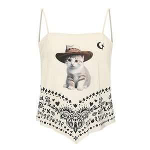 Wild West Kitty Bandana Top