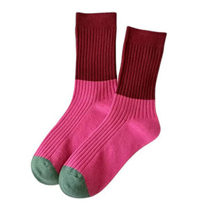 Pink & Green Patterned Socks