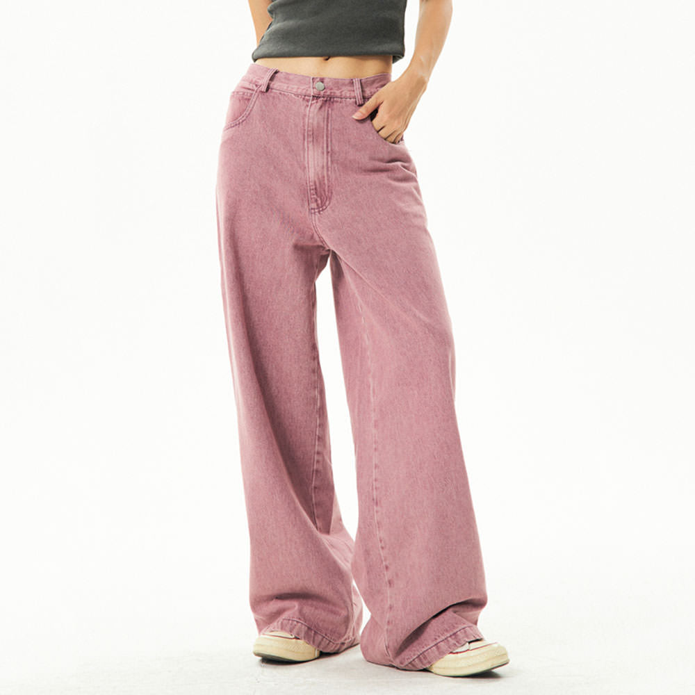 Dust Pink Skater Girl Loose Jeans