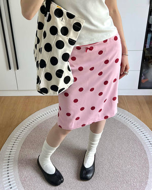 French Kiss Polka Dot Knee-Length Skirt