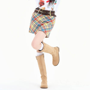 Preppy Colorful Plaid Mini Skirt