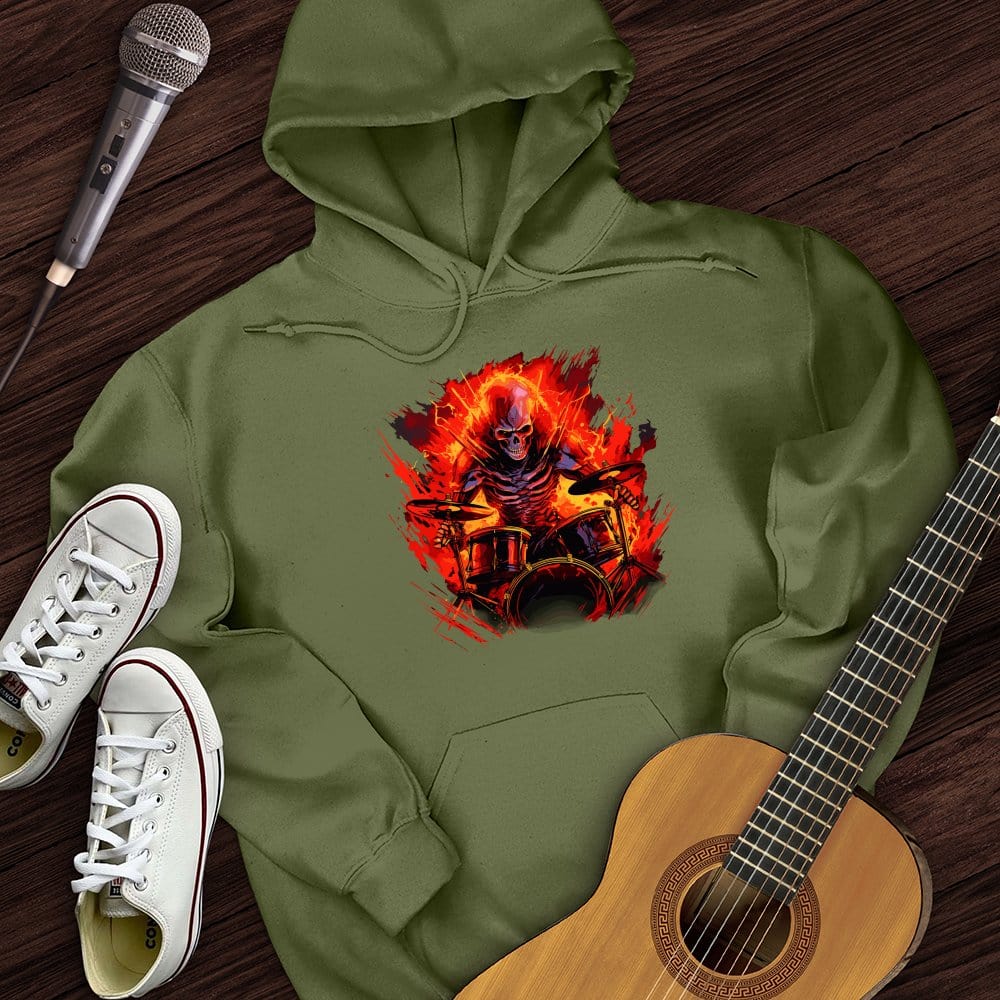 Fiery Drummer Guitar Hoodie